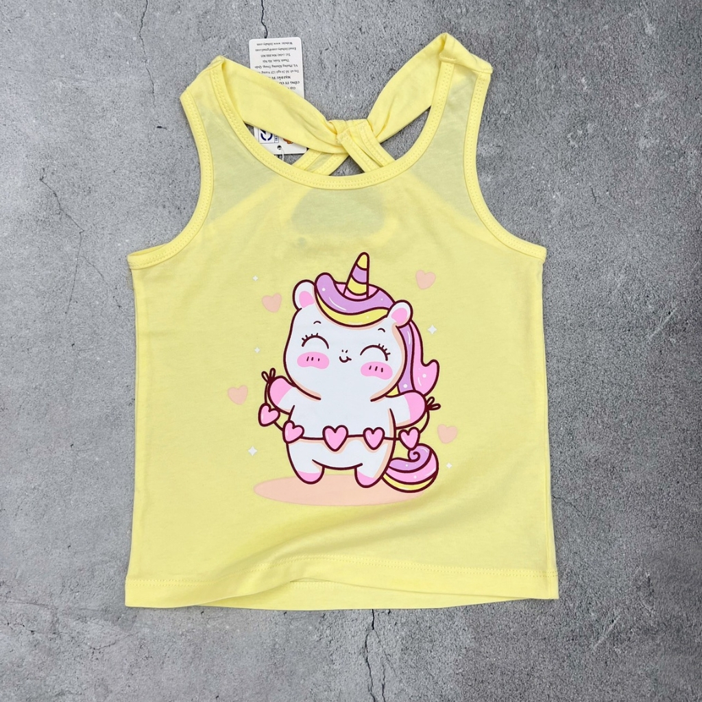 Áo thun bé gái, áo phông bé gái dáng ba lỗ, chất cotton, nhiều màu, size 3-10 - SUNKIDS