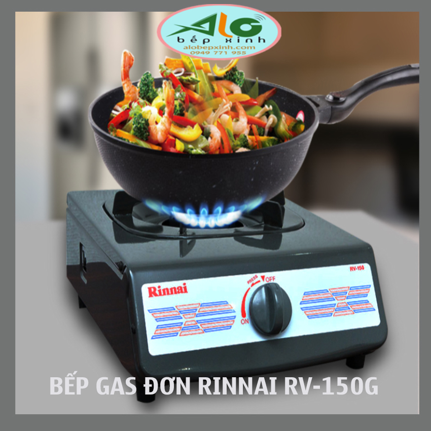 Bếp gas Rinnai RV 150G - bếp ga đơn Rinnai RV-150G , tiết kiệm gas - BH 2 năm - Alo Bếp Xinh