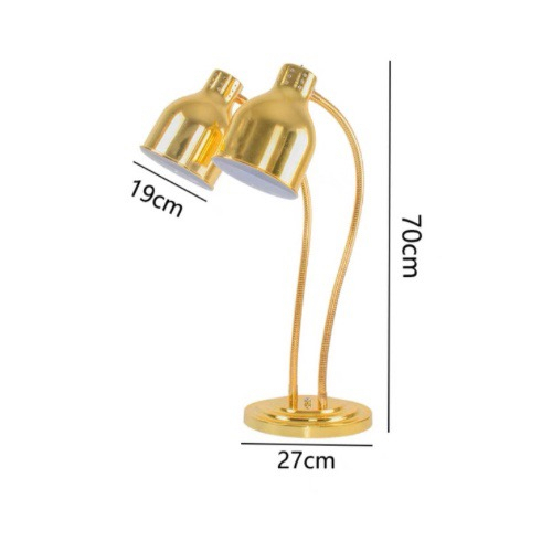 Đèn hâm giữ nóng đồ ăn buffet 2 bóng mầu INOX/ Mầu Vàng/ Mầu Đồng