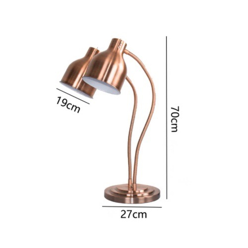 Đèn hâm giữ nóng đồ ăn buffet 2 bóng mầu INOX/ Mầu Vàng/ Mầu Đồng