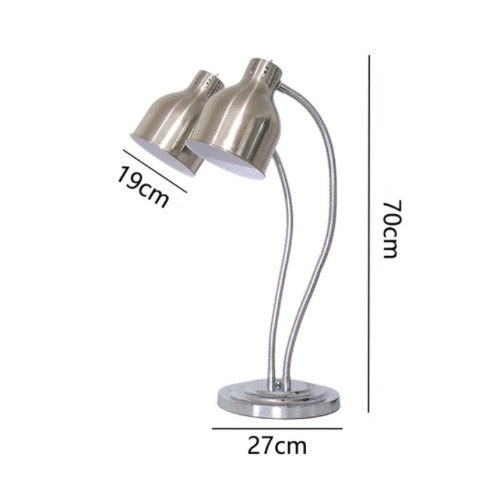 Đèn hâm giữ nóng đồ ăn buffet 2 bóng mầu INOX/ Mầu Vàng/ Mầu Đồng