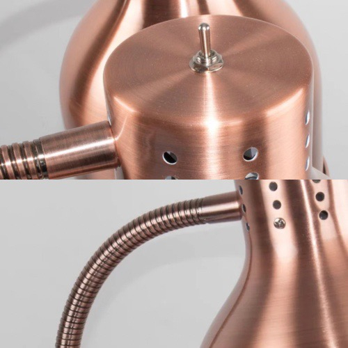 Đèn hâm giữ nóng đồ ăn buffet 2 bóng mầu INOX/ Mầu Vàng/ Mầu Đồng