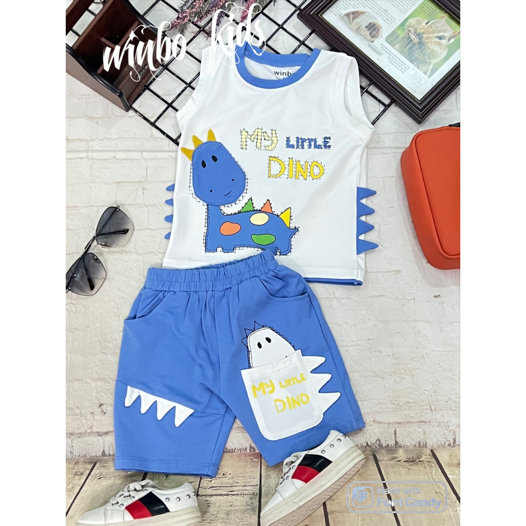 Đồ Bộ Bé Trai Thun Cotton Mềm Mịn Co Giãn In Hình Thú cho bé mặc đi học, đi chơi,