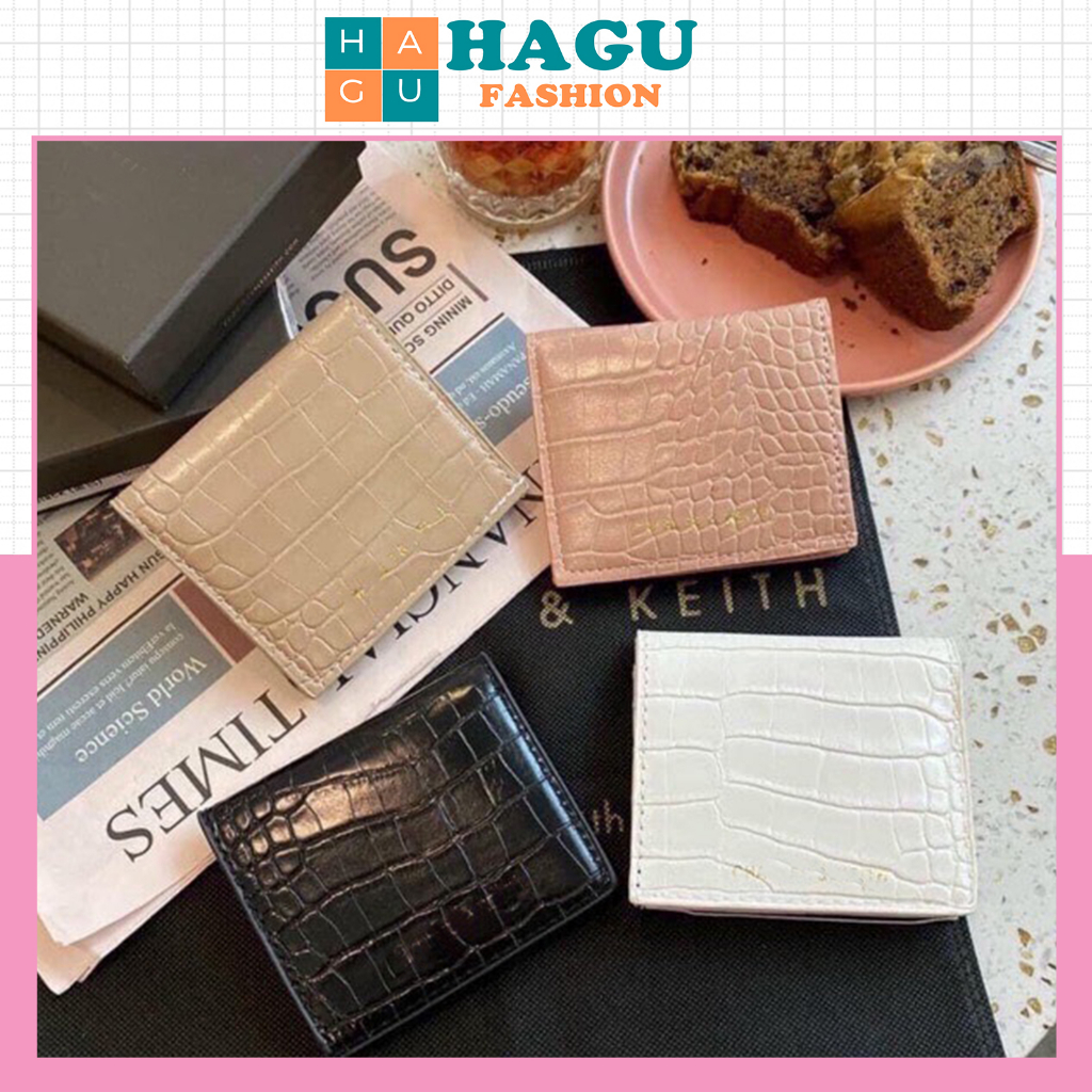 Ví nữ đựng tiền nhiều ngăn 596 khóa bấm chất da retro phong cách thanh lịch