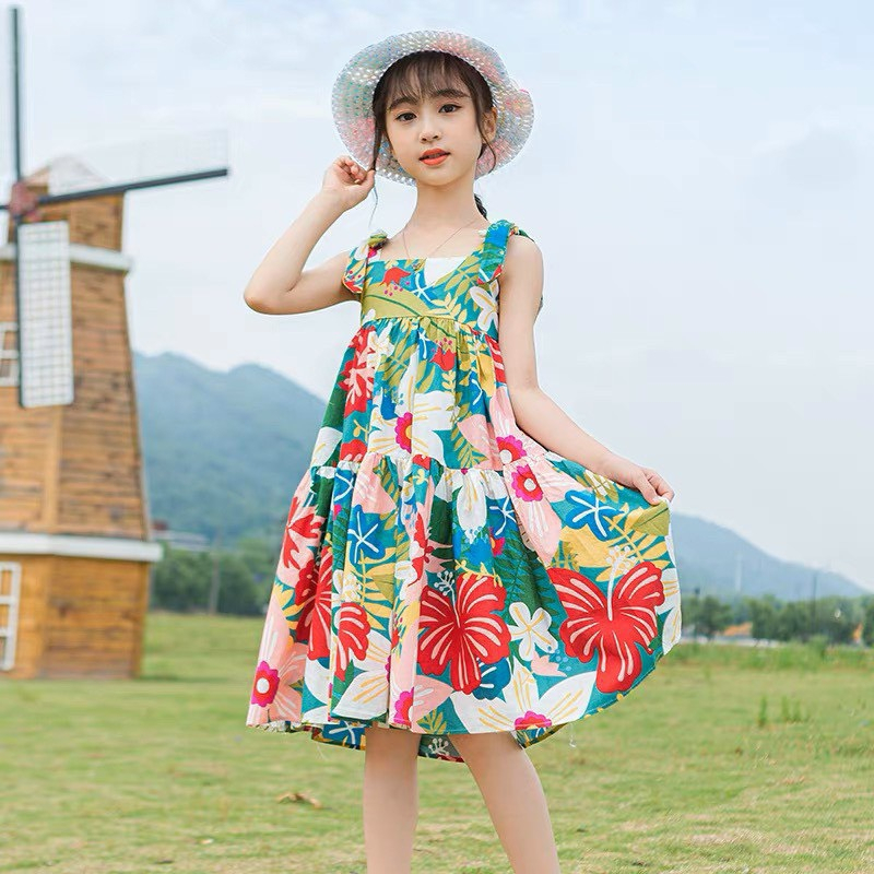 Váy maxi cho bé gái mặc hè size đại Thời trang trẻ em BEESHOP H24035