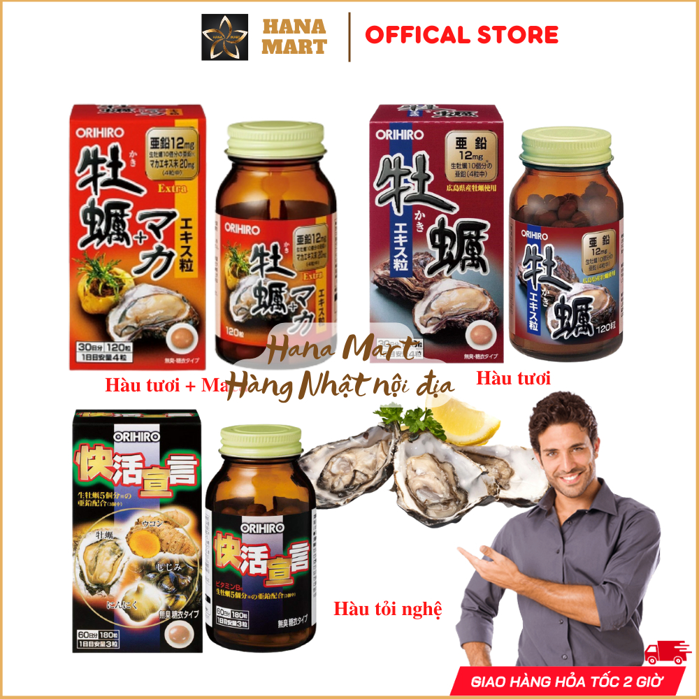 Viên uống tinh chất hàu tươi Maca x2 tăng cường sinh lý Orihiro 120 viên