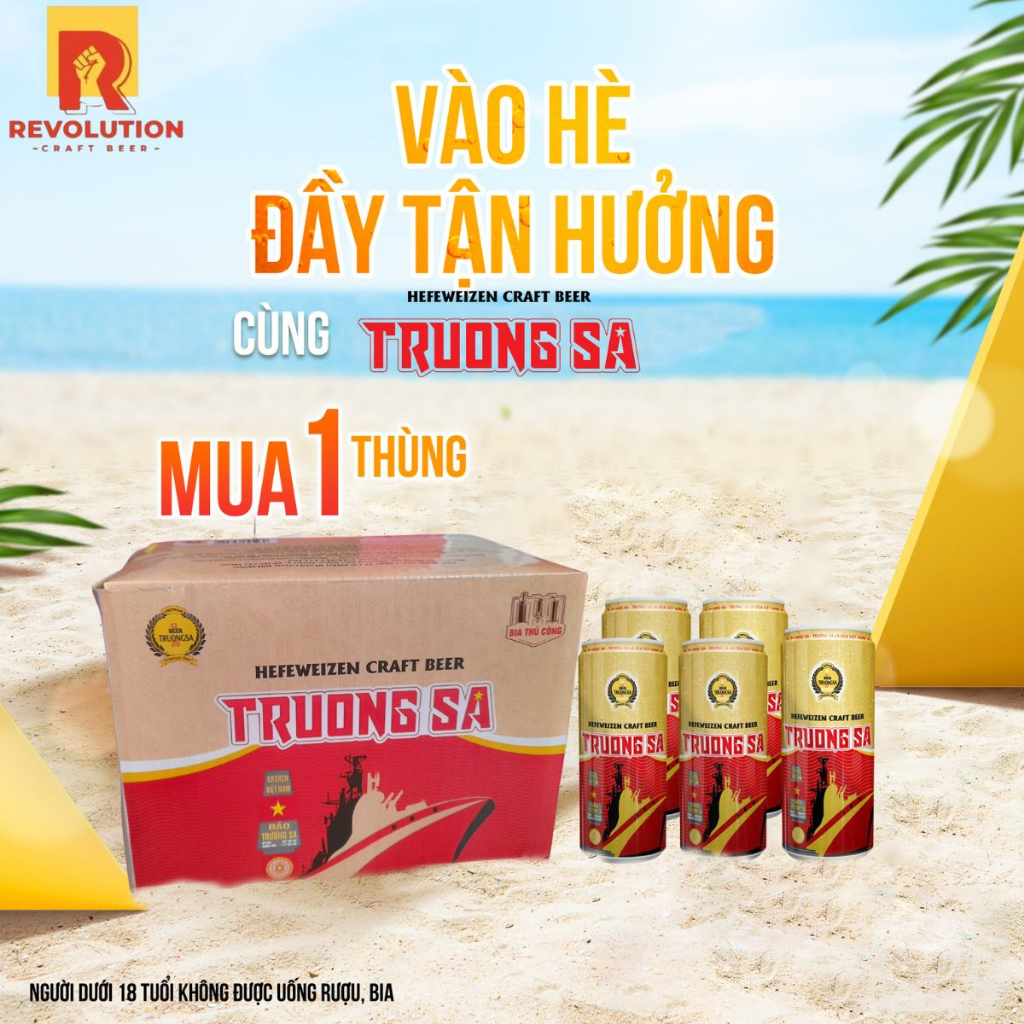 BIA TƯƠI TRƯỜNG SA.Thùng 12 lon