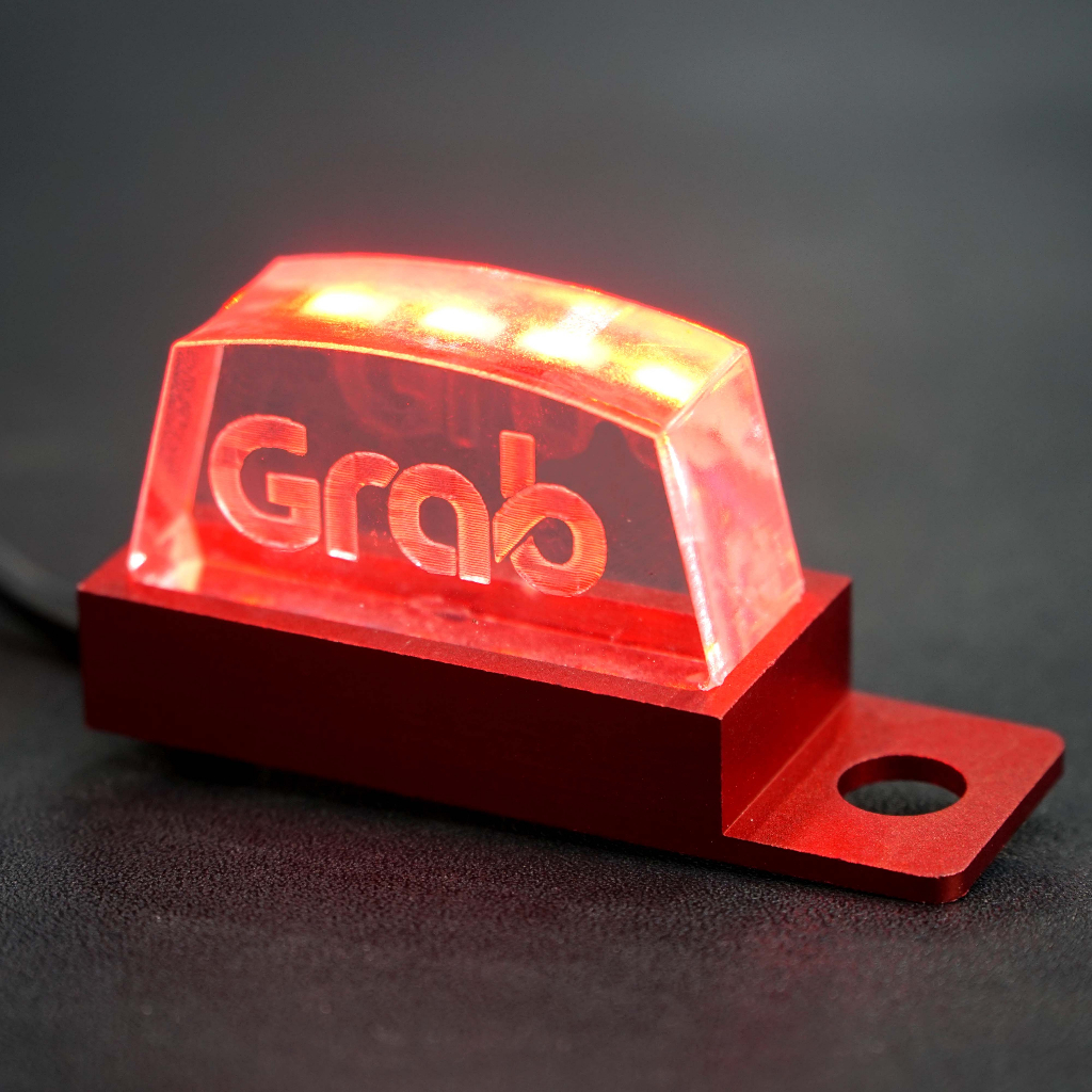 Mẫu đèn Led chữ Grab gắn chân gương nhiều dòng xe máy