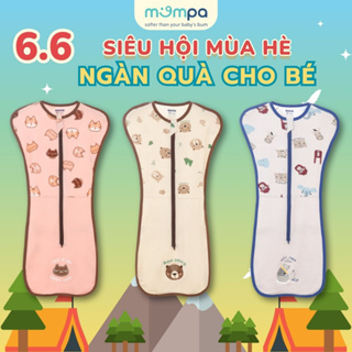 Nhộng chũn cho bé Mompa 0-6 tháng vải sợi tre khóa 2 chiều co giãn chống