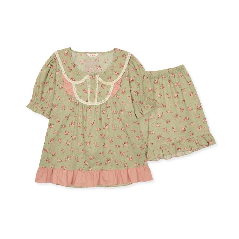 Set ngủ hoạ tiết hoa xanh ULLALA