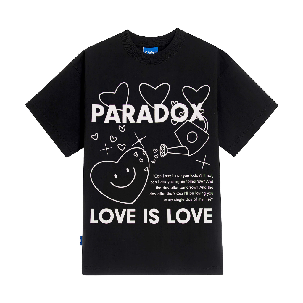 Áo thun form rộng Paradox tay lỡ - Unisex - In hình - LOVE IS LOVE - Nhiều Màu
