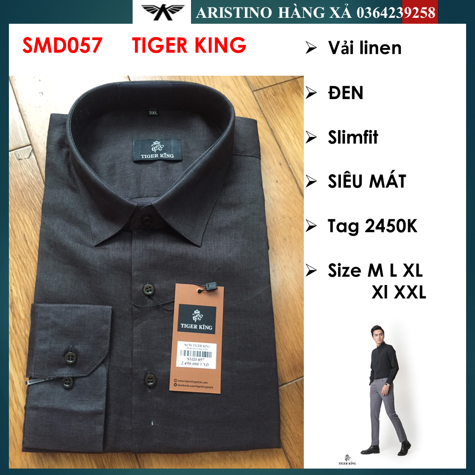 (tag 2450k) Áo sơ mi SMD057,vải linen đũi thô mềm mát dáng slim fit