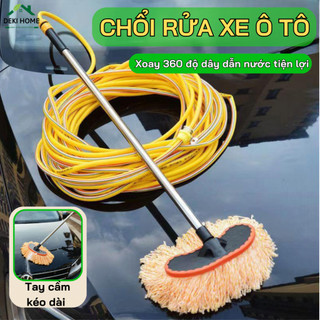Chổi rửa xe ô tô lau kính , sàn nhà sợi mềm điều chỉnh độ dài có dây dẫn tiện lợi lau được nhiều góc khác nhau