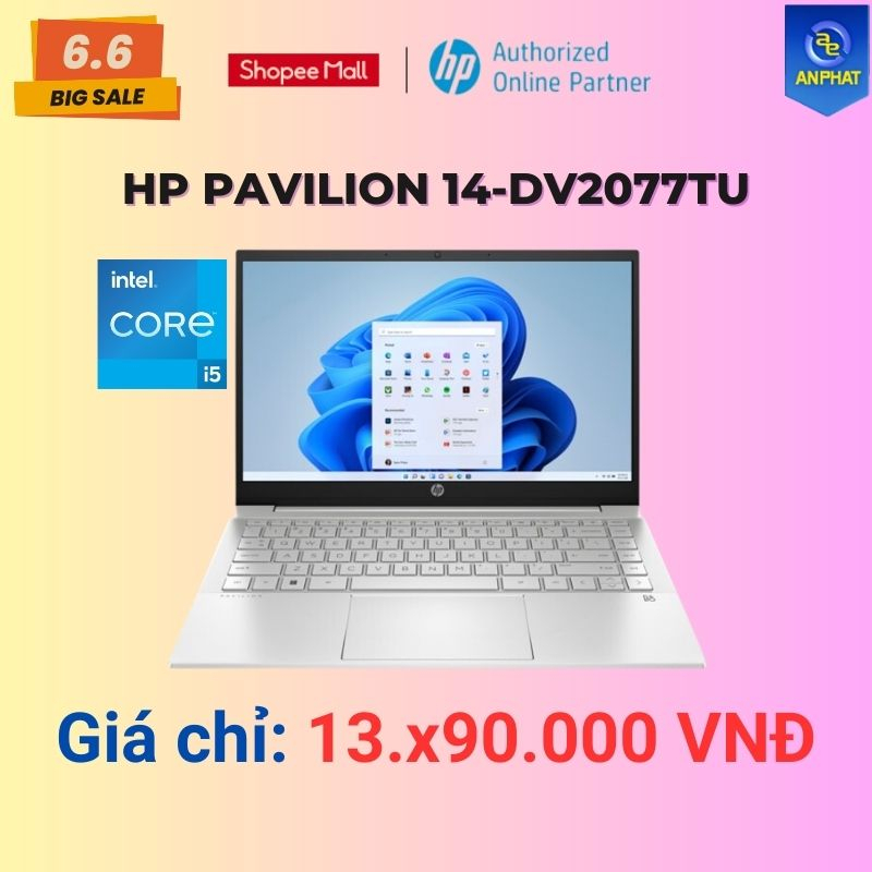 [Mã ELHP10 giảm 10% đơn 10TR] Laptop HP Pavilion 14-dv2077TU (Core i5-1235U | 14" FHD) | BigBuy360 - bigbuy360.vn