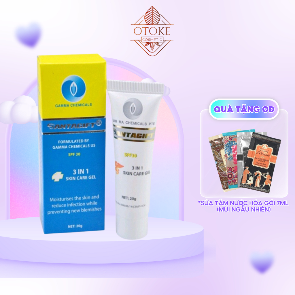 Kem Giảm Thâm Mụn SANTAGIFT SPF30 - Trắng sáng - Ức chế sắc tố - Chống nắng - 20g