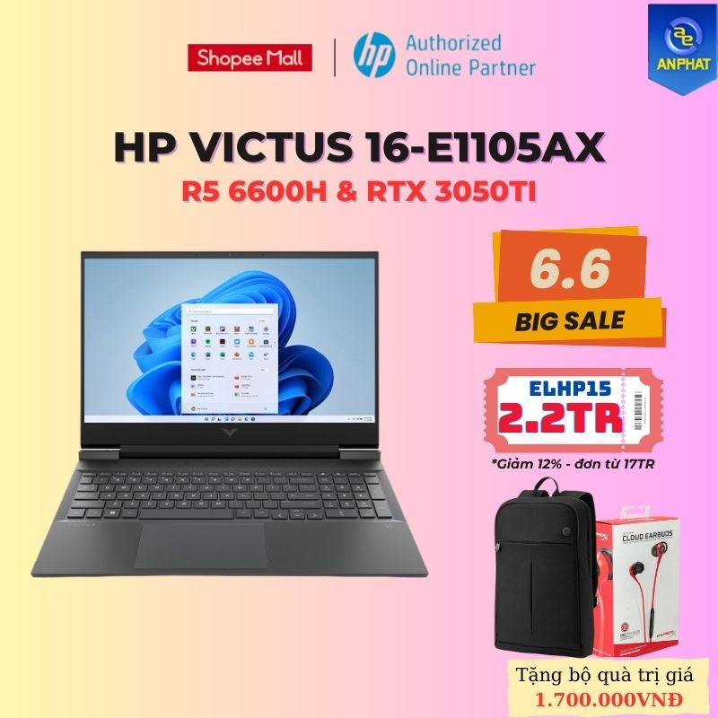 Laptop VICTUS 16-e1105AX (AMD R5-6600H | RTX 3050Ti 4GB)