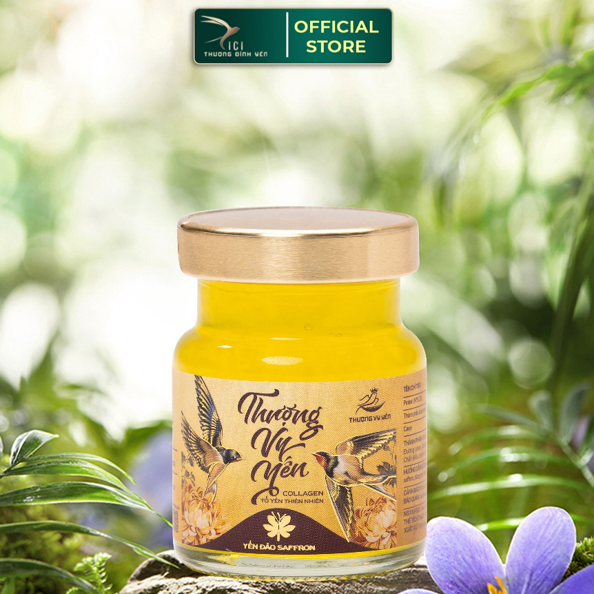 Yến Chưng Sẵn Khánh Hòa Saffron - Nhụy Hoa Nghệ Tây CiCi Thượng Đỉnh Yến hũ 70ml 30% nguyên chất, mờ nám, đẹp da