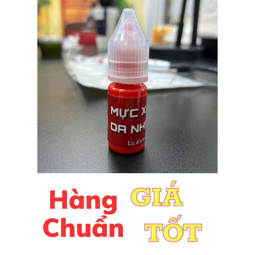 Mực Tập Phun Xăm PEONY - Mực Học Phun Xăm trên Da Giả, Da Nhân Tạo - 2 màu Đỏ Đen - Sánh đặc - Bám màu nhanh