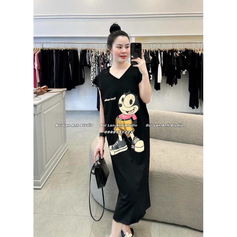 VÁY XUÔNG MICKEY CỔ TIM NỮ