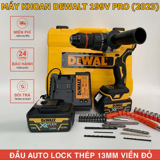 Máy khoan pin Dwalt 199V không chổi than 3 Chức Năng có búa, Máy Khoan bắt vít Dewatl, máy khoan LOẠI 1