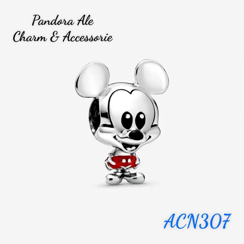 PAN ALE CHARM XỎ NGANG HÌNH MICKEY DISNEY BẠC S925