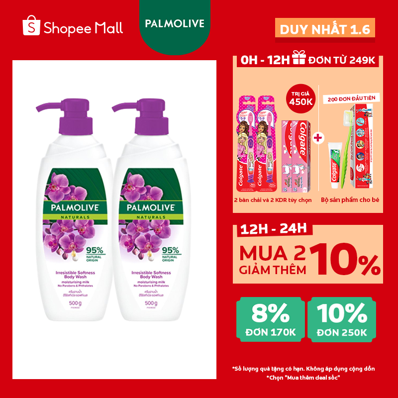 Bộ đôi Sữa tắm Palmolive mịn màng quyến rũ 100% chiết xuất từ phong lan