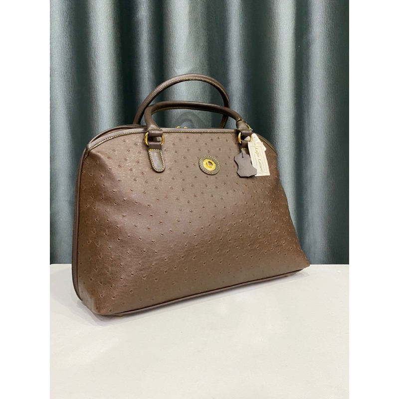 Túi si hiệu LAPIS LAZURI xách ta.y da thật dập vân điểu