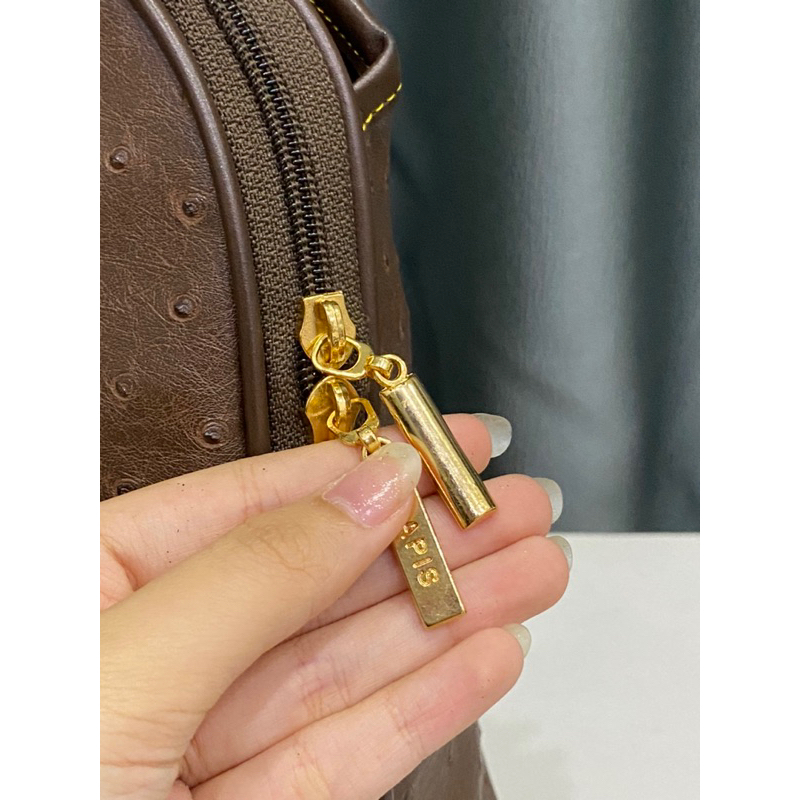 Túi si hiệu LAPIS LAZURI xách ta.y da thật dập vân điểu