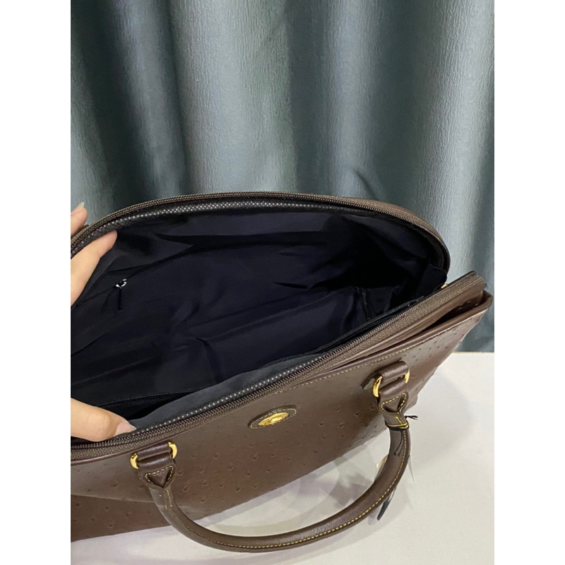 Túi si hiệu LAPIS LAZURI xách ta.y da thật dập vân điểu