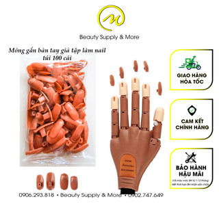 Móng gắn bàn tay giả tập làm nail, túi 100 cái