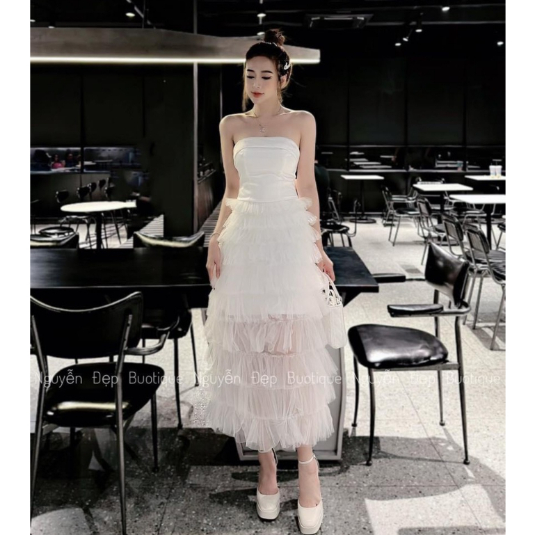 VÁY LƯỚI XÒE CÚP NHIỀU TẦNG VINTAGE 060123