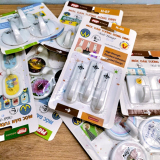 ( Túi 10 vĩ ) Móc dán tường Đóng đinh PHP 6kg - Mẫu vĩ 3 cái