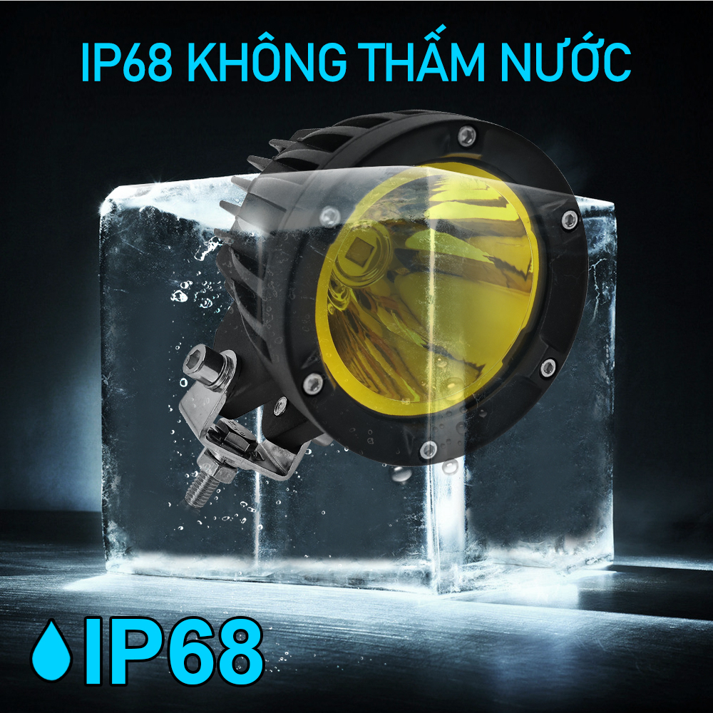 Đèn Pha Led Hình Tròn 4inch 12v 24v Ánh Sáng Vàng Siêu Sáng Chuyên Dụng Cho Xe Hơi Địa Hình