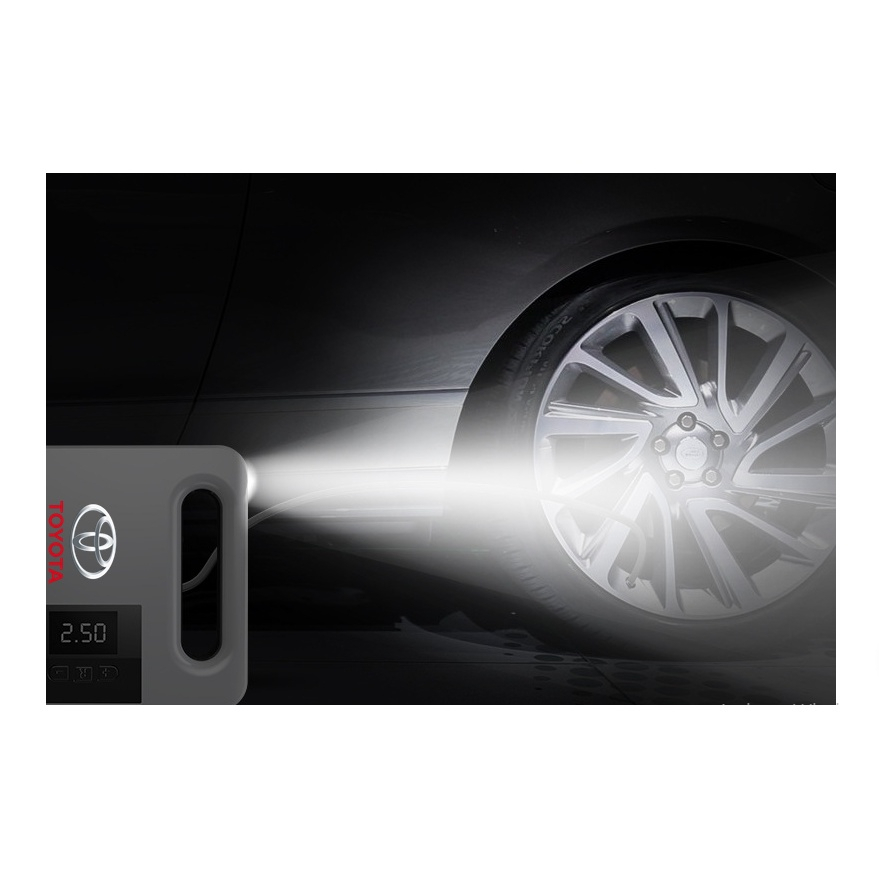 Bơm Lốp Ô Tô Toyota Chính Hãng, Ngắt Tự Động, Tích Hợp Đèn Pin Soi Sáng - Bảo Hành 12 Tháng