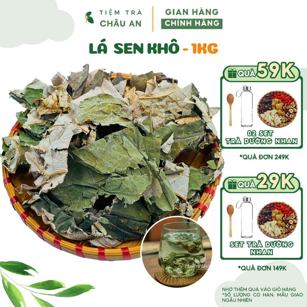 Trà Lá Sen Khô 1KG Giảm Cân, Giảm Mỡ Mãu, Detox Cơ Thể Châu An