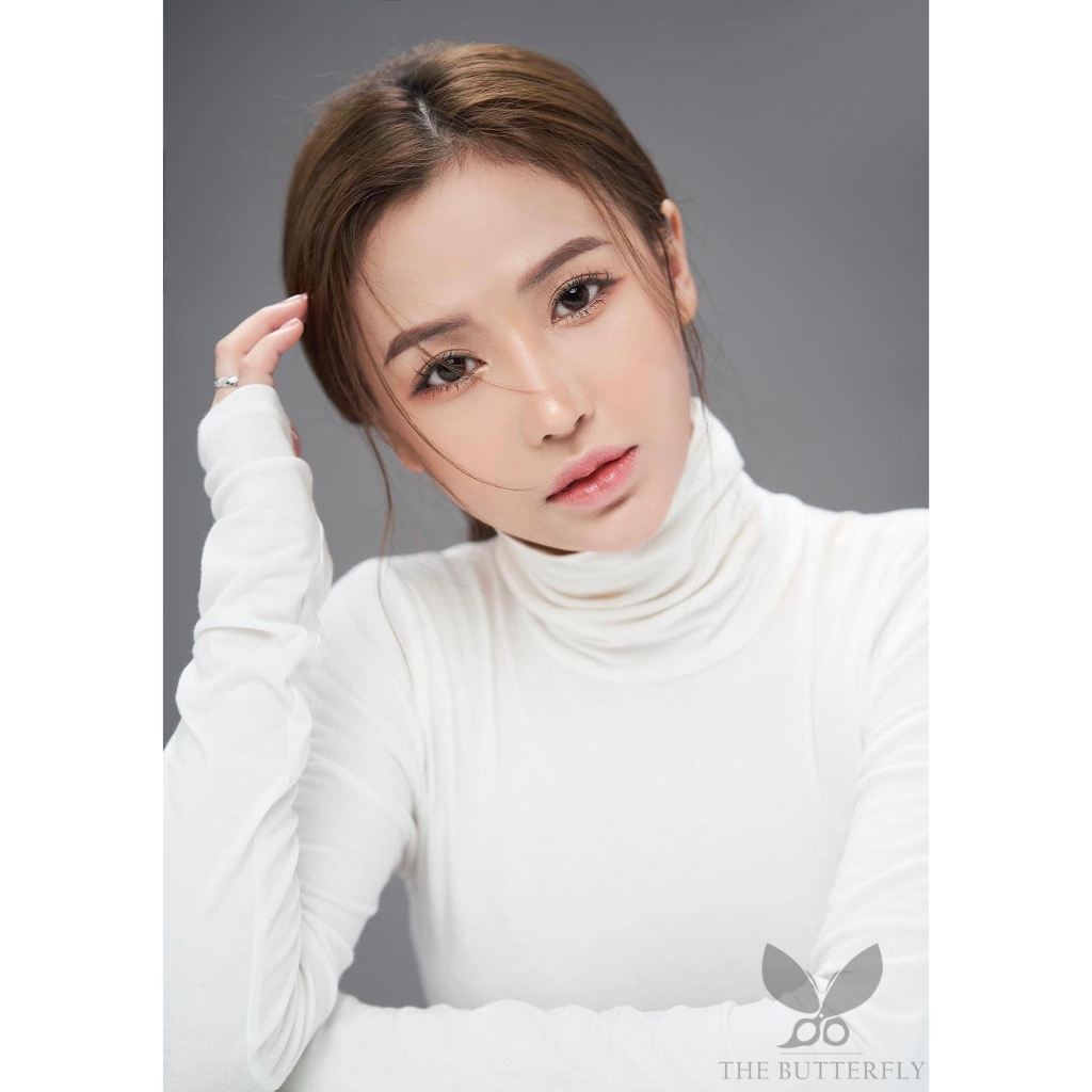 Áo Liền Thân Nữ - Bodysuit Cổ Lọ Tay Dài Thun Cotton Co Giãn 4 Chiều The Butterfly