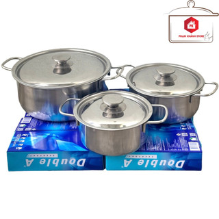 Bộ 3 Nồi Inox 1 Đáy Dùng Được Cho Bếp Điện Từ