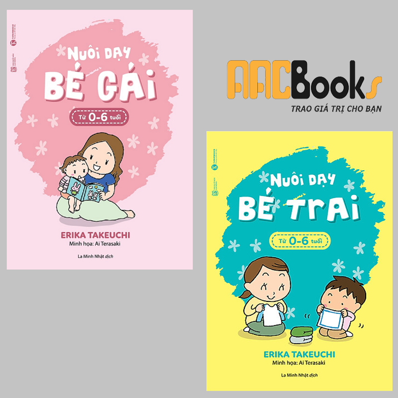 Sách - Bộ 2 cuốn Nuôi dạy bé gái + bé trai từ 0 - 6 tuổi - Lẻ tùy chọn - THA