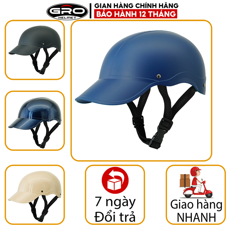 Mũ bảo hiểm lưỡi trai GRO Helmet, nón bảo hiểm thời trang mùa hè (free size)- Nhiều màu