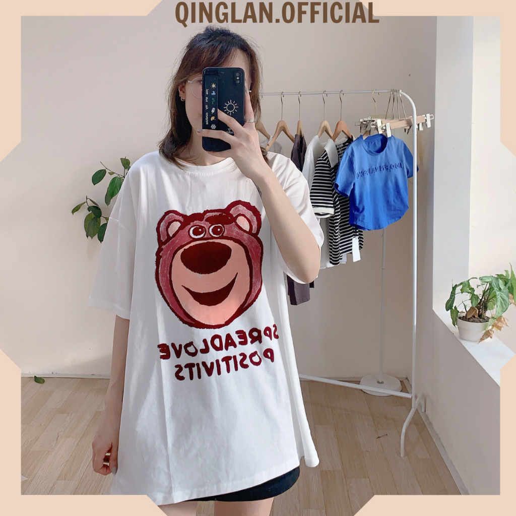 Áo Phông Lotso Positive Áo Thun Họa Tiết Gấu Phản Diện Toy Story Chất Vải Cotton Chất Lượng Cao Thấm Hút Mềm Mịn