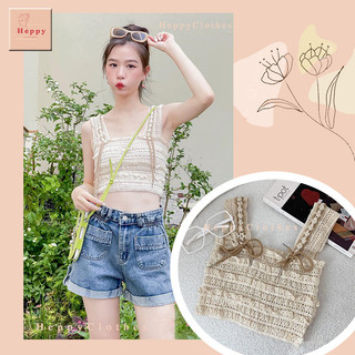 Áo ren hai dây bản to dáng coptop Heppy _Ao2s826