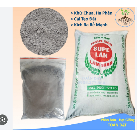 1kg phân bón supe Lân_Phân lân kháng phèn, cải tạo đất