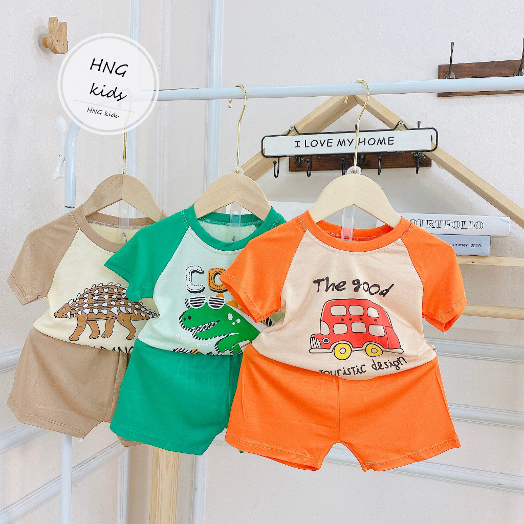 Bộ quần áo bé trai bé gái , minky mom vải thun lạnh mềm mát hè thu cho bé QN17