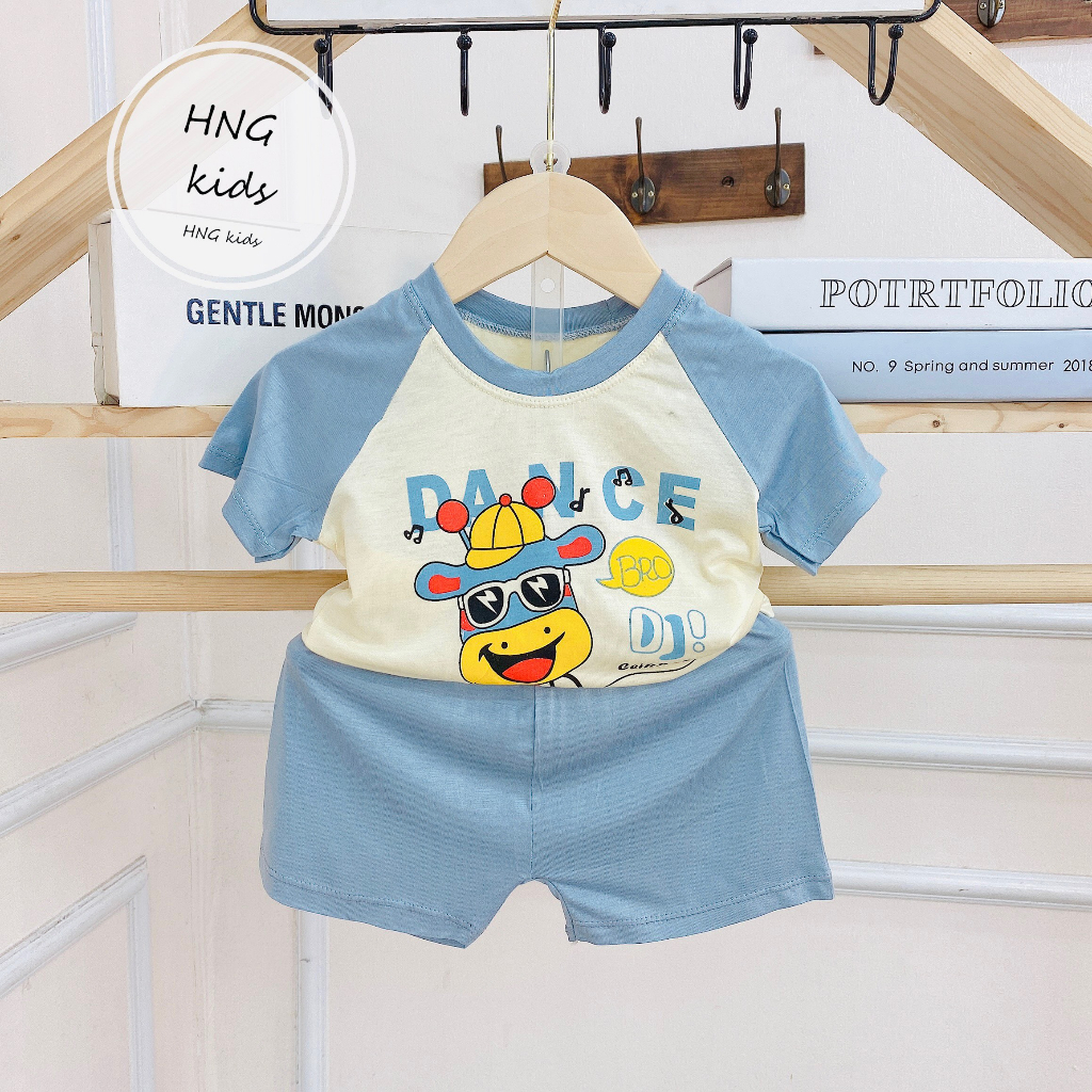 Bộ quần áo bé trai bé gái , minky mom vải thun lạnh mềm mát hè thu cho bé QN17