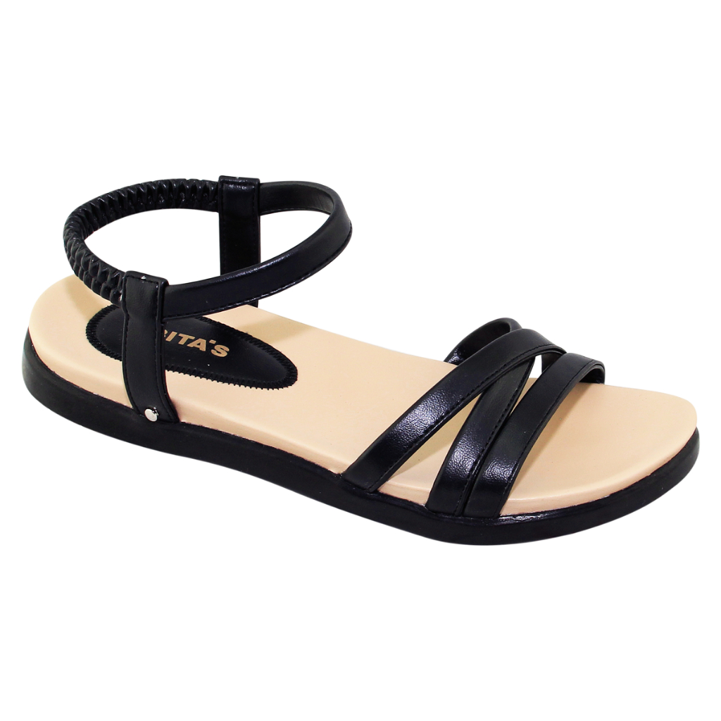 Sandal đế bằng nữ Bita's SYN.277 (Rêu + Đen + Nâu + Trắng)