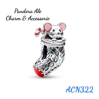 Charm pan ale con chuột trong chiếc vớ noel bạc s925