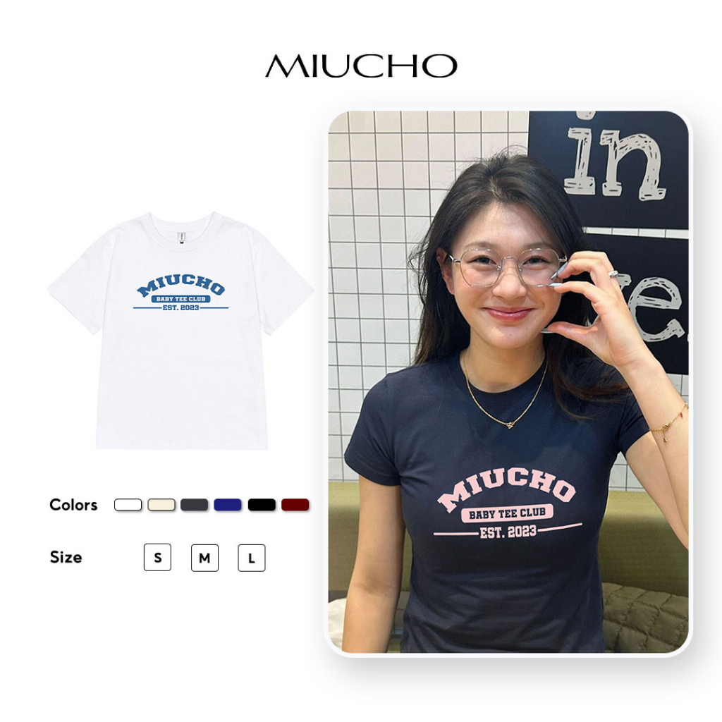 Áo Thun Baby Tee AB73 Miucho Form Ôm Cotton Co Giãn In Basic