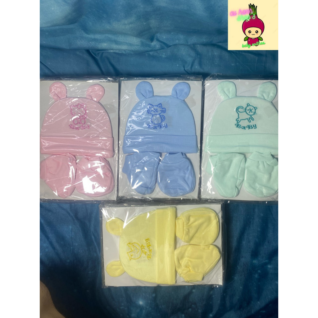 Combo bộ nón-bao tay chân cho bé sơ sinh