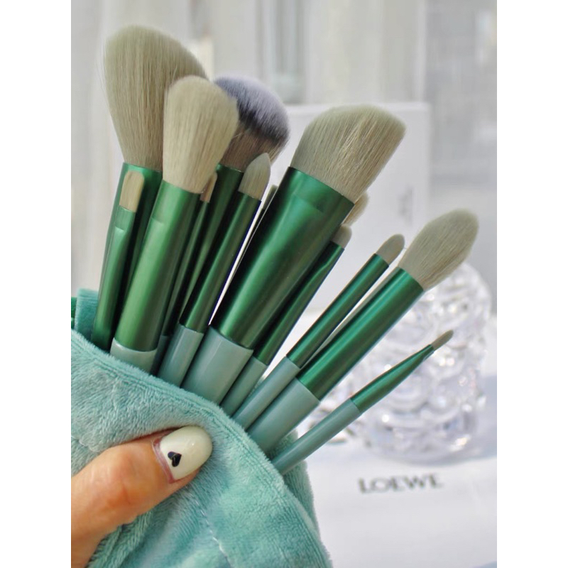 Bộ Cọ Trang Điểm 12 Cây Tặng Kèm Túi nhung Vintage