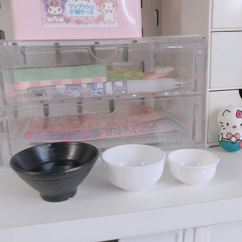 Bát nhựa mini, đồ chơi búp bê, làm handmade